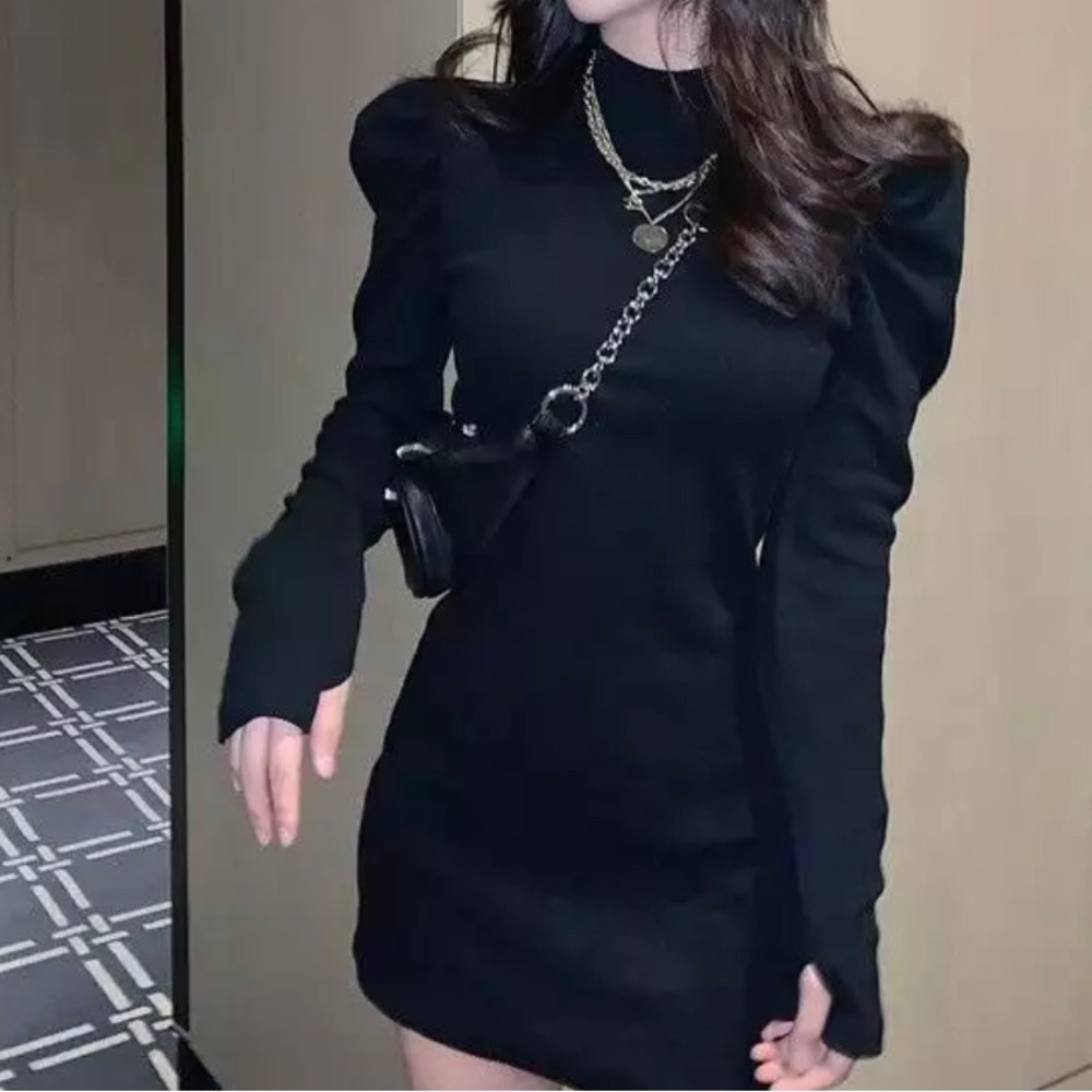 SOLD!!! Turtleneck Knitted One Piece Dress